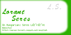 lorant seres business card